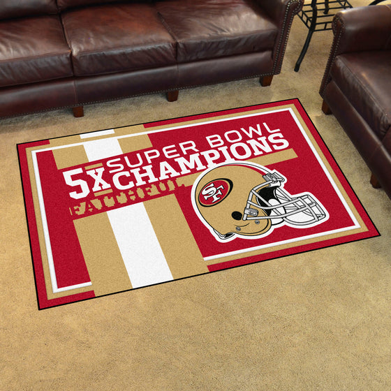 San Francisco 49ers Dynasty 4ft. x 6ft. Plush Area Rug