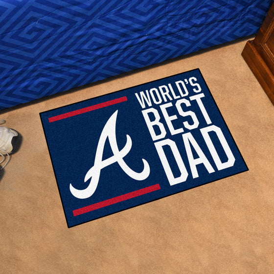 Atlanta Braves Starter Mat Accent Rug - 19in. x 30in. World's Best Dad Starter Mat