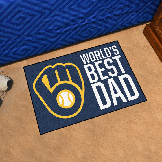 Milwaukee Brewers Starter Mat Accent Rug - 19in. x 30in. World's Best Dad Starter Mat