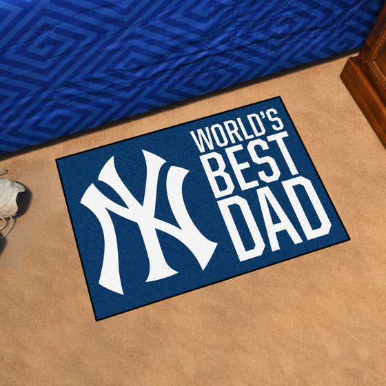 New York Yankees Starter Mat Accent Rug - 19in. x 30in. World's Best Dad Starter Mat