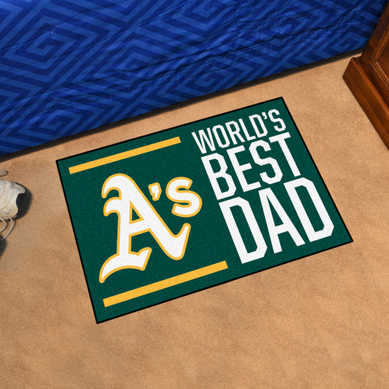 Oakland Athletics Starter Mat Accent Rug - 19in. x 30in. World's Best Dad Starter Mat