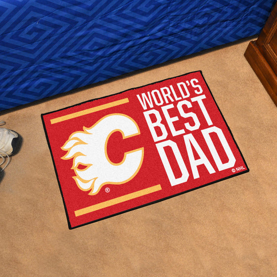 Calgary Flames Starter Mat Accent Rug - 19in. x 30in. World's Best Dad Starter Mat