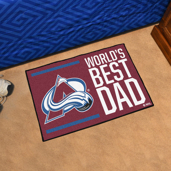 Colorado Avalanche Starter Mat Accent Rug - 19in. x 30in. World's Best Dad Starter Mat