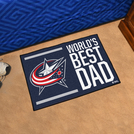 Columbus Blue Jackets Starter Mat Accent Rug - 19in. x 30in. World's Best Dad Starter Mat