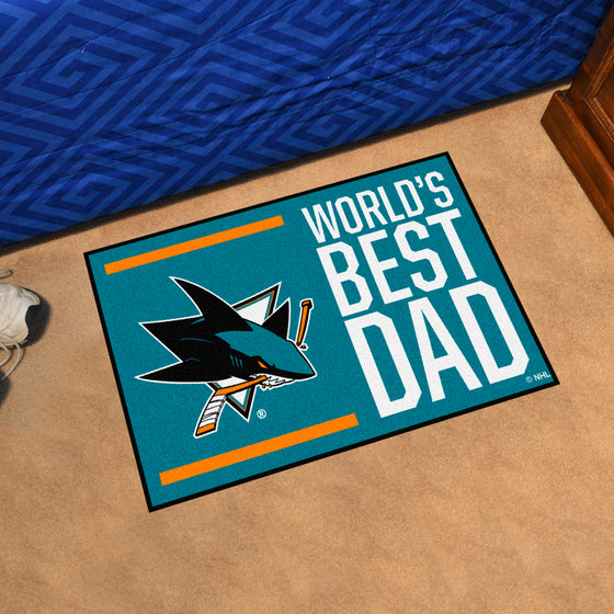 San Jose Sharks Starter Mat Accent Rug - 19in. x 30in. World's Best Dad Starter Mat