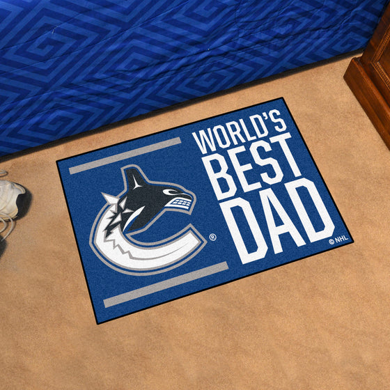 Vancouver Canucks Starter Mat Accent Rug - 19in. x 30in. World's Best Dad Starter Mat