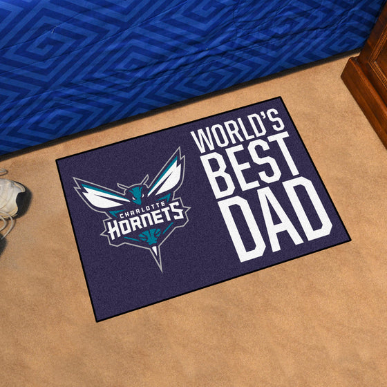 Charlotte Hornets Starter Mat Accent Rug - 19in. x 30in. World's Best Dad Starter Mat