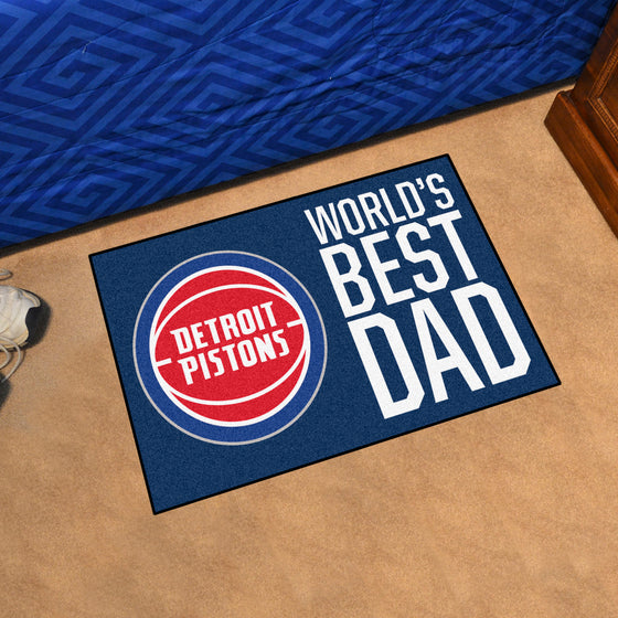 Detroit Pistons Starter Mat Accent Rug - 19in. x 30in. World's Best Dad Starter Mat