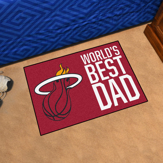 Miami Heat Starter Mat Accent Rug - 19in. x 30in. World's Best Dad Starter Mat