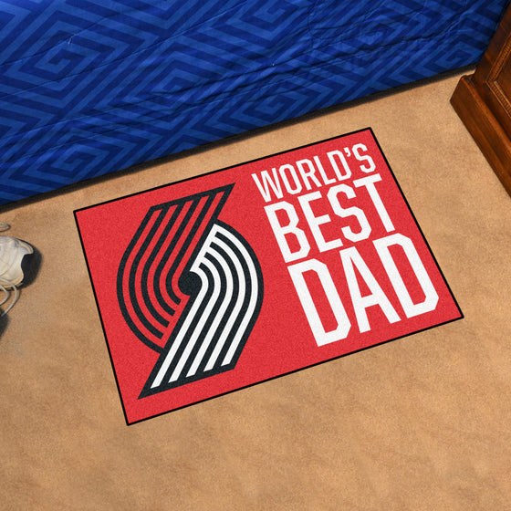 Portland Trail Blazers Starter Mat Accent Rug - 19in. x 30in. World's Best Dad Starter Mat