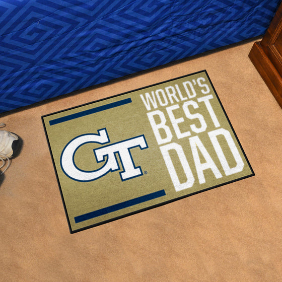 Georgia Tech Yellow Jackets Starter Mat Accent Rug - 19in. x 30in. World's Best Dad Starter Mat