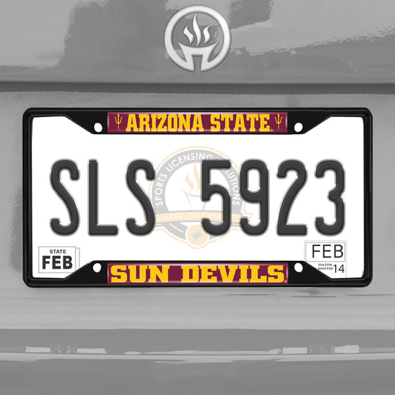 Arizona State Sun Devils Metal License Plate Frame Black Finish