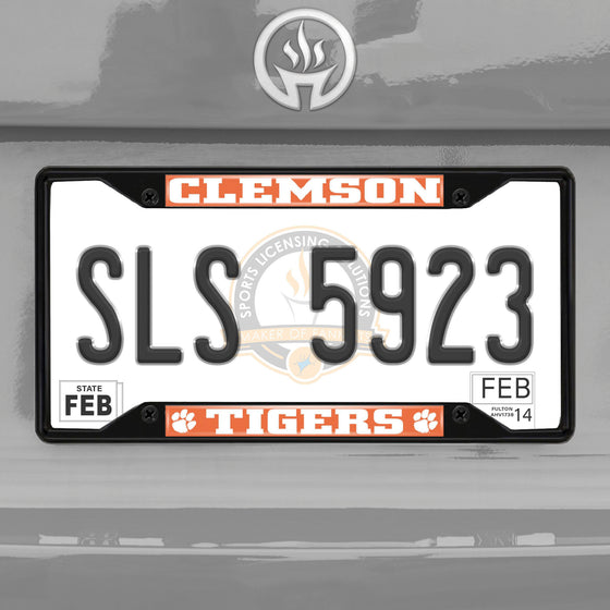 Clemson Tigers Metal License Plate Frame Black Finish