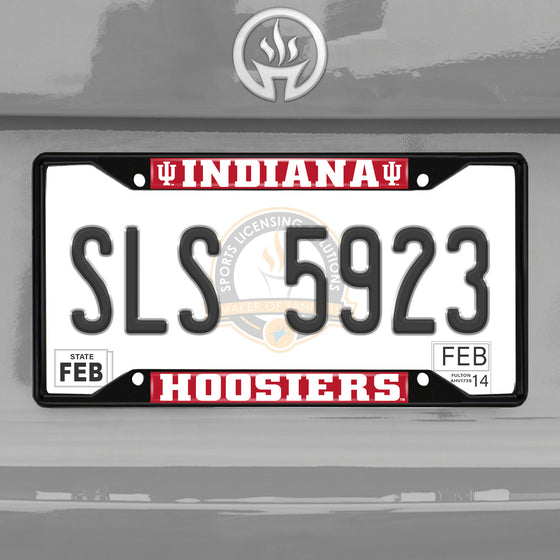 Indiana Hooisers Metal License Plate Frame Black Finish