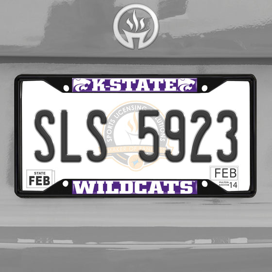 Kansas State Wildcats Metal License Plate Frame Black Finish