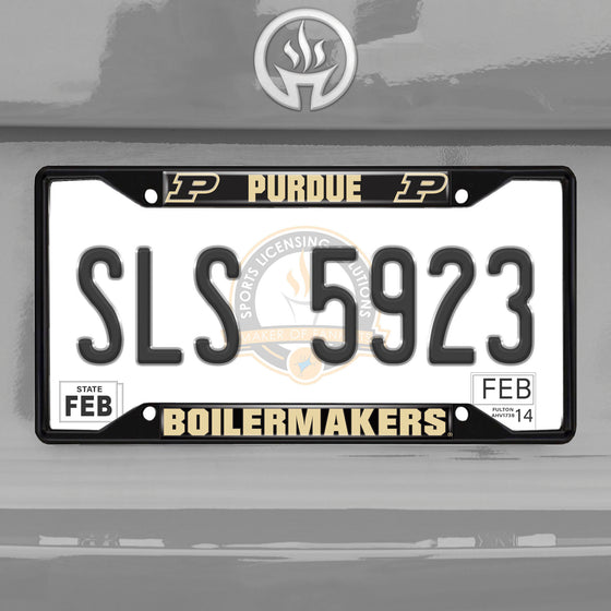 Purdue Boilermakers Metal License Plate Frame Black Finish