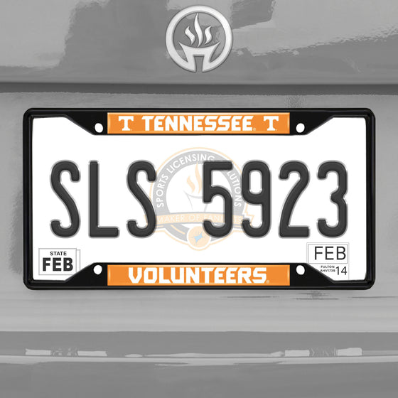 Tennessee Volunteers Metal License Plate Frame Black Finish