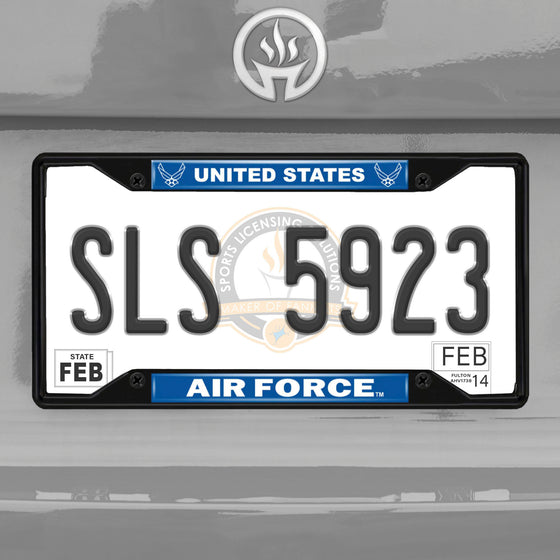 U.S. Air Force Metal License Plate Frame Black Finish