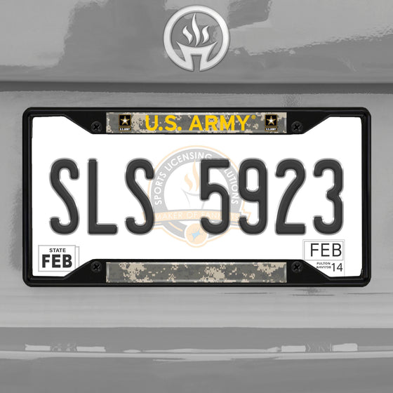 U.S. Army Metal License Plate Frame Black Finish