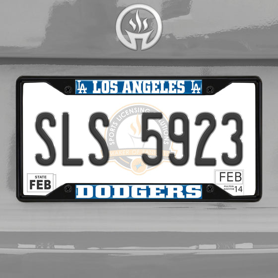 Los Angeles Dodgers Metal License Plate Frame Black Finish