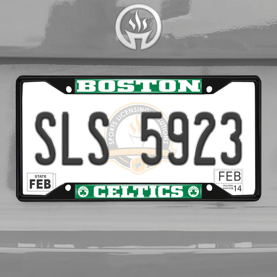 Boston Celtics Metal License Plate Frame Black Finish