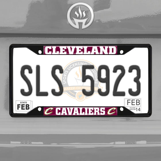 Cleveland Cavaliers Metal License Plate Frame Black Finish