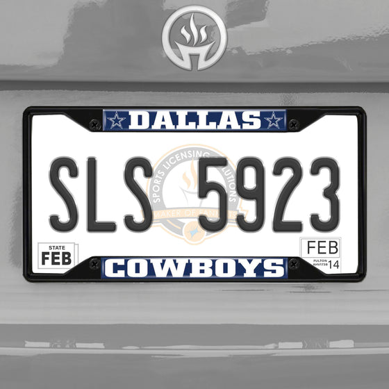 Dallas Cowboys Metal License Plate Frame Black Finish