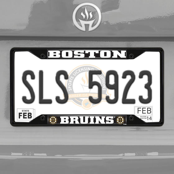 Boston Bruins Metal License Plate Frame Black Finish