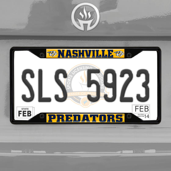 Nashville Predators Metal License Plate Frame Black Finish