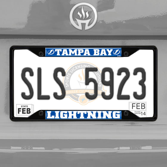 Tampa Bay Lightning Metal License Plate Frame Black Finish