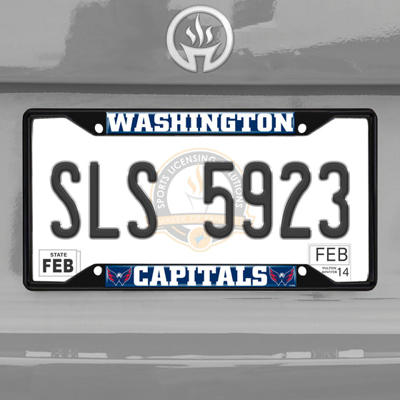 Washington Capitals Metal License Plate Frame Black Finish