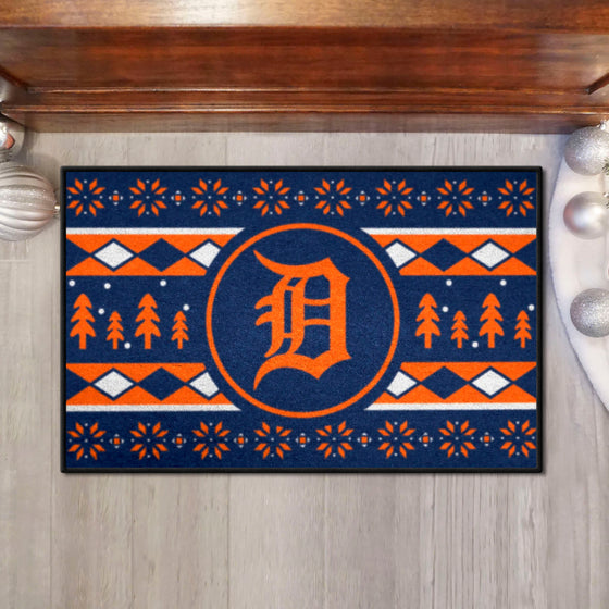 Detroit Tigers Holiday Sweater Starter Mat Accent Rug - 19in. x 30in.