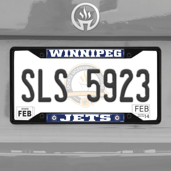 Winnipeg Jets Metal License Plate Frame Black Finish