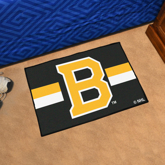 Boston Bruins Starter Mat Accent Rug - 19in. x 30in. Uniform Alternate Design