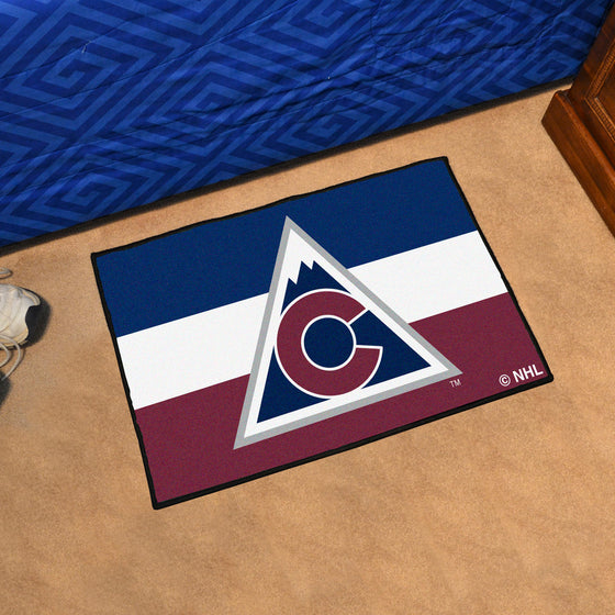 Colorado Avalanche Starter Mat Accent Rug - 19in. x 30in. Uniform Alternate Design