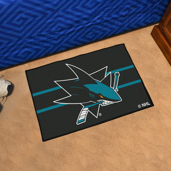 San Jose Sharks Starter Mat Accent Rug - 19in. x 30in. Uniform Alternate Design