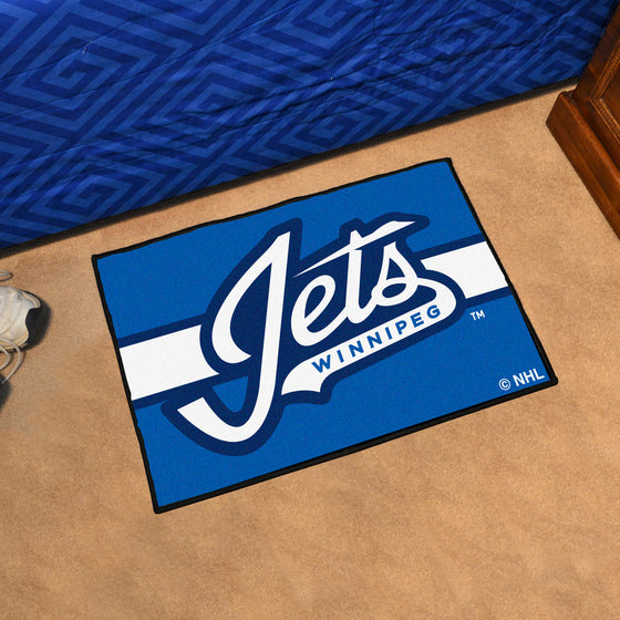 Winnipeg Jets Starter Mat Accent Rug - 19in. x 30in. Uniform Alternate Design