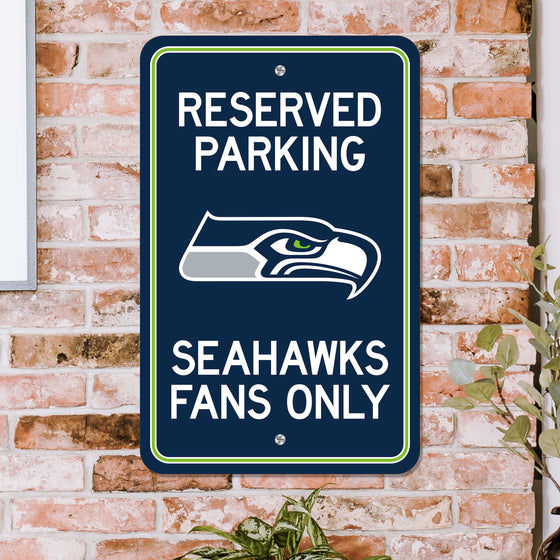 Seattle Seahawks Team Color Reserved Parking Sign Décor 18in. X 11.5in. Lightweight