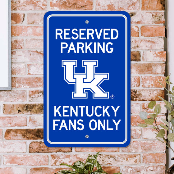 Kentucky Wildcats Team Color Reserved Parking Sign Décor 18in. X 11.5in. Lightweight