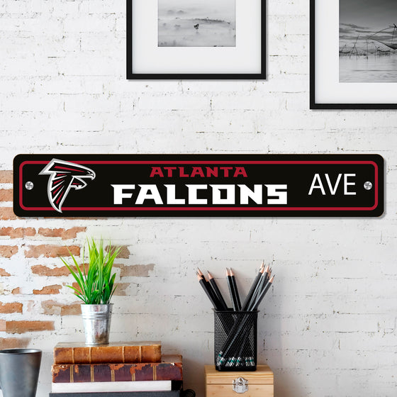 Atlanta Falcons Team Color Street Sign Décor 4in. X 24in. Lightweight