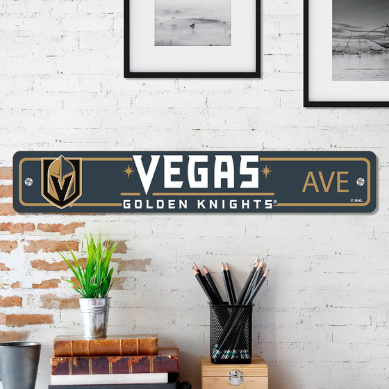 Vegas Golden Knights Team Color Street Sign Décor 4in. X 24in. Lightweight