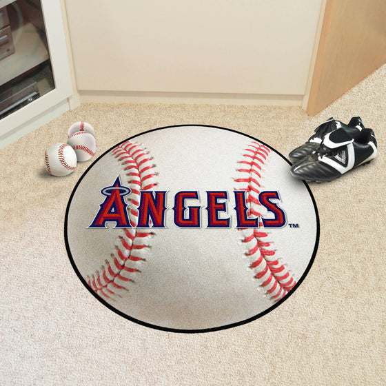 Los Angeles Angels Baseball Rug - 27in. Diameter