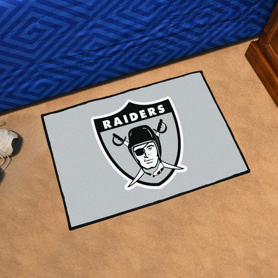 Las Vegas Raiders Starter Mat Accent Rug - 19in. x 30in., NFL Vintage