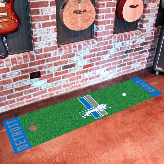 Detroit Lions Putting Green Mat - 1.5ft. x 6ft., NFL Vintage