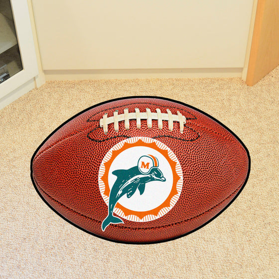 Miami Dolphins  Football Rug - 20.5in. x 32.5in., NFL Vintage