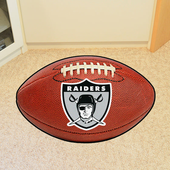 Las Vegas Raiders  Football Rug - 20.5in. x 32.5in., NFL Vintage