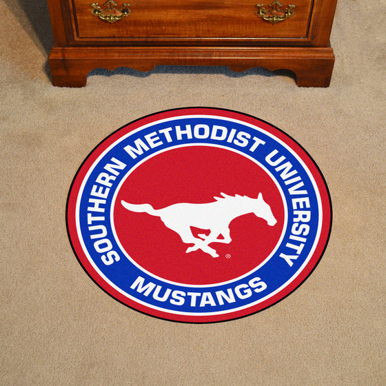 SMU Mustangs Roundel Rug - 27in. Diameter