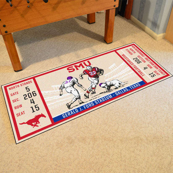 SMU Mustangs Ticket Runner Rug - 30in. x 72in.