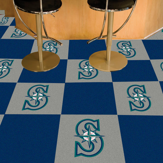 Seattle Mariners Team Carpet Tiles - 45 Sq Ft.