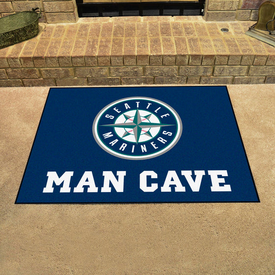 Seattle Mariners Man Cave All-Star Rug - 34 in. x 42.5 in.